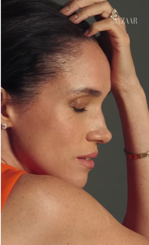 Meghan Markle  as seen from a video clip dated November 19, 2025. | Source: Instagram/harpersbazaarus