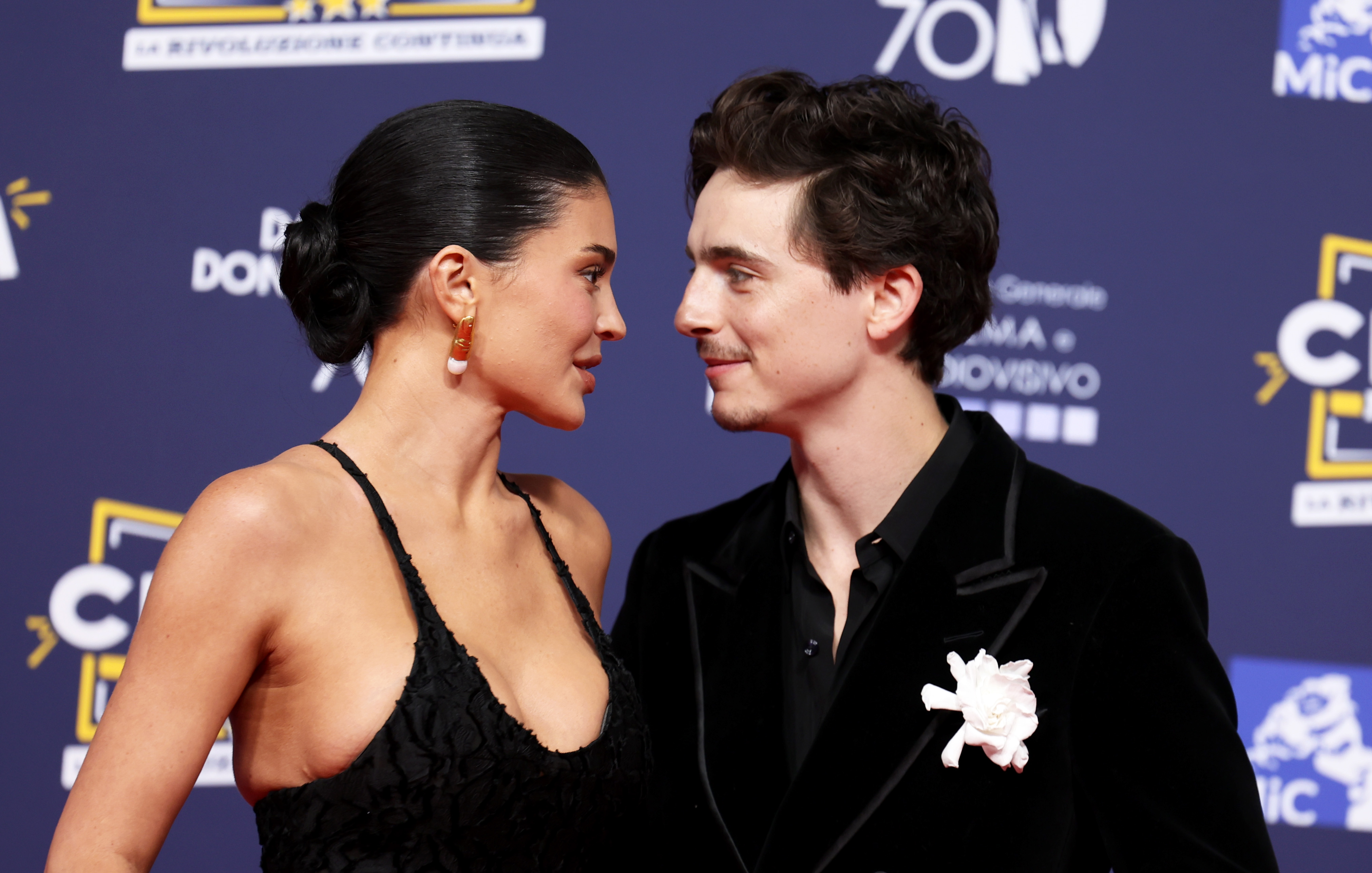 Timothée Chalamet and Kylie Jenner attend the red carpet during the 70th David Di Donatello at Cinecittà Studios on May 07, 2025 in Rome, Italy. | Source: Getty Images