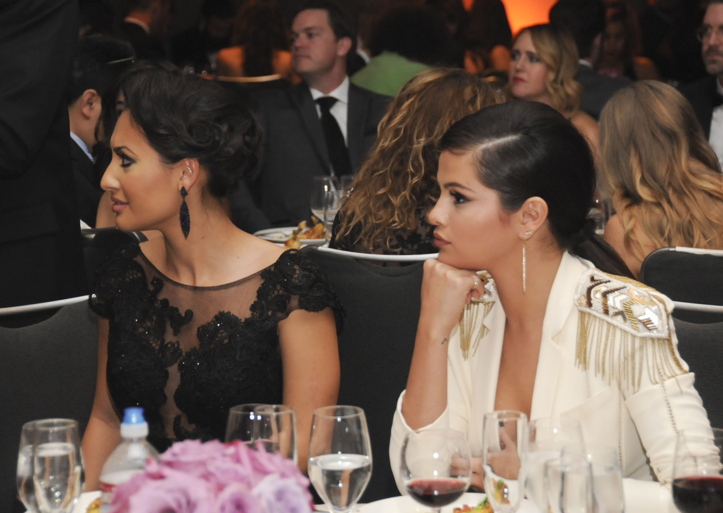 Francia Raisa and Selena Gomez attend the Unlikely Heroes' 3rd Annual Awards Dinner And Gala at Sofitel Hotel on November 8, 2014 in Los Angeles, California. | Source: Getty Images