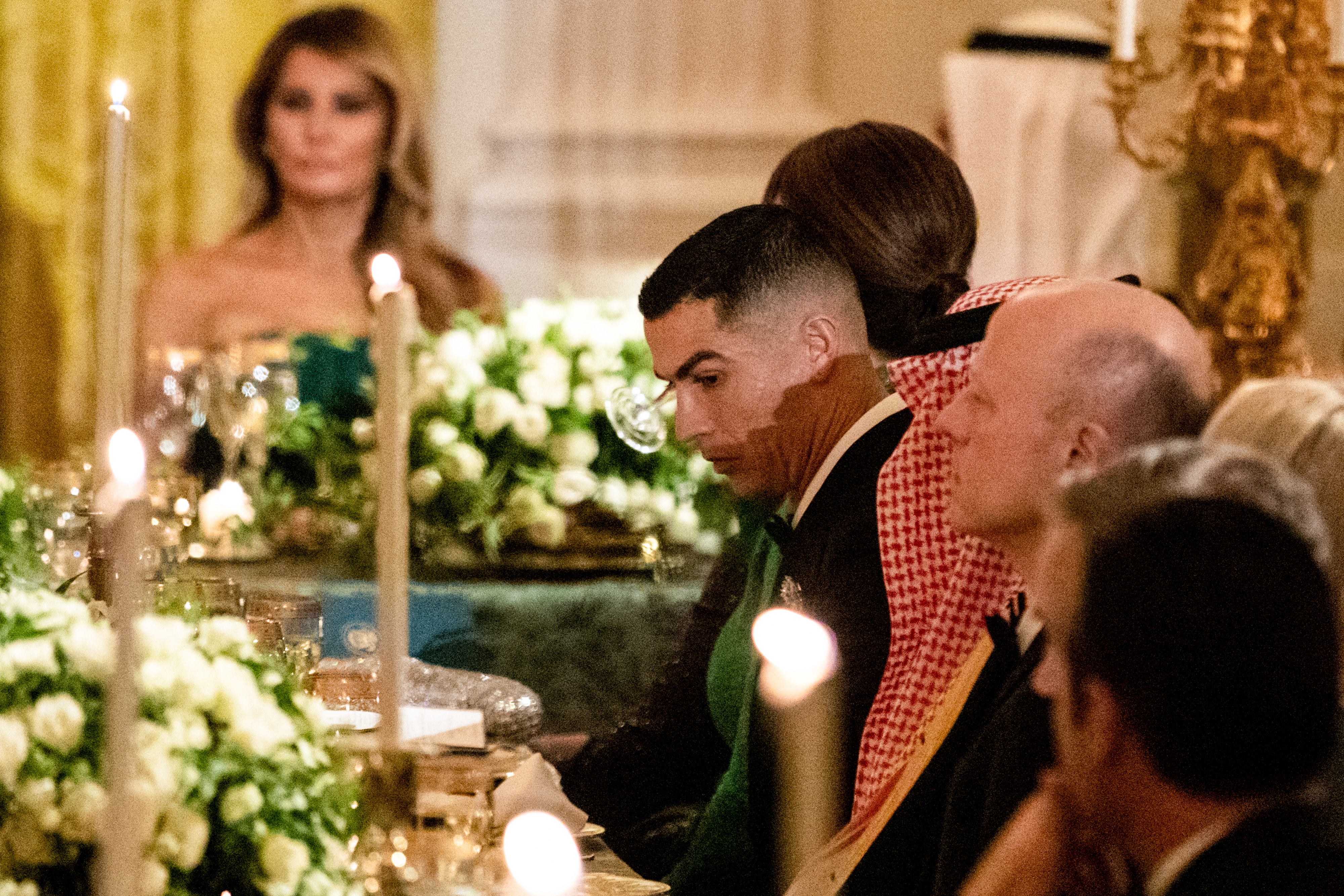 Cristiano Ronaldo pictured during a dinner in the East Room of the White House in Washington, DC, on November 18, 2025 | Source: Getty Images