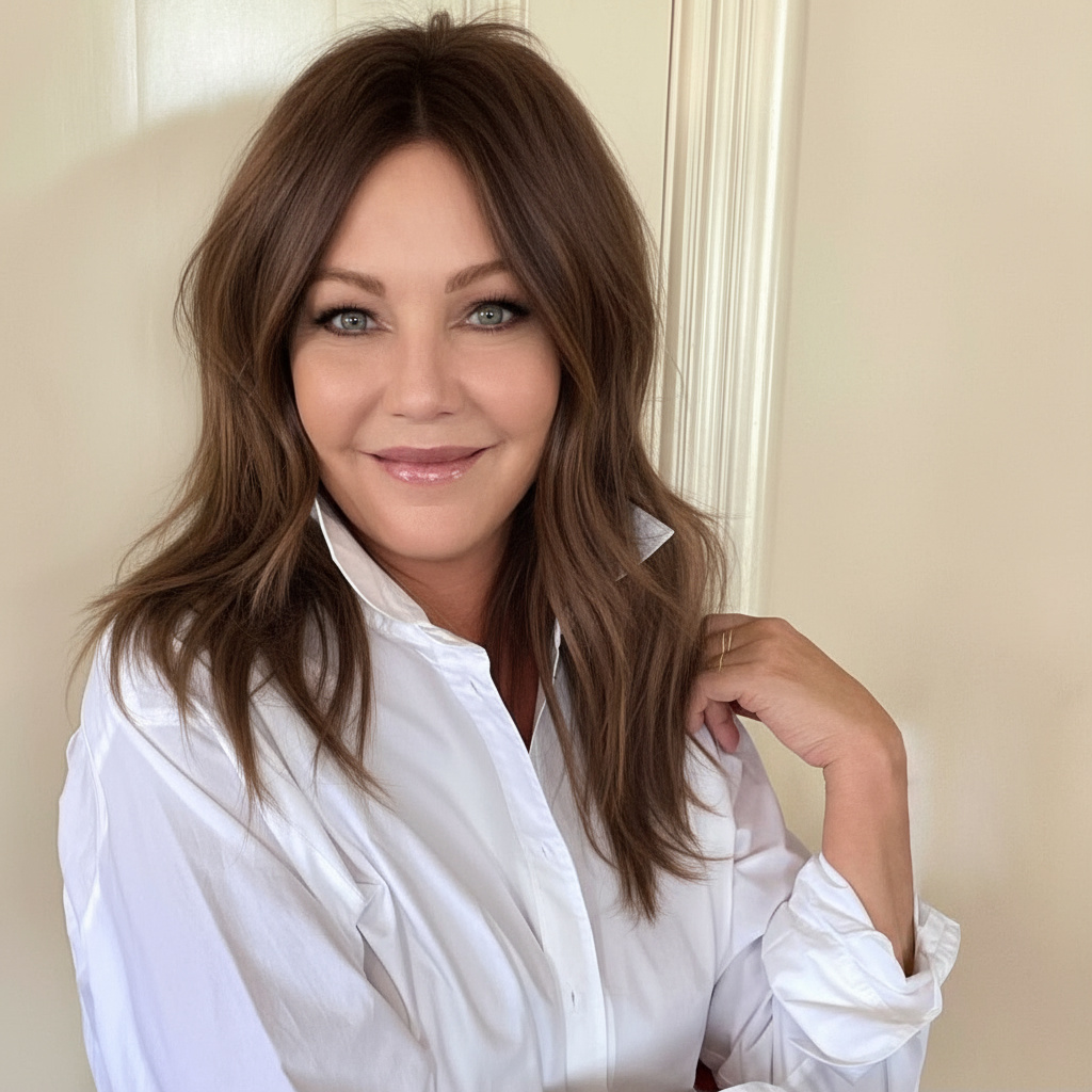 Heather Locklear in a white shirt. | Source: GrokAI