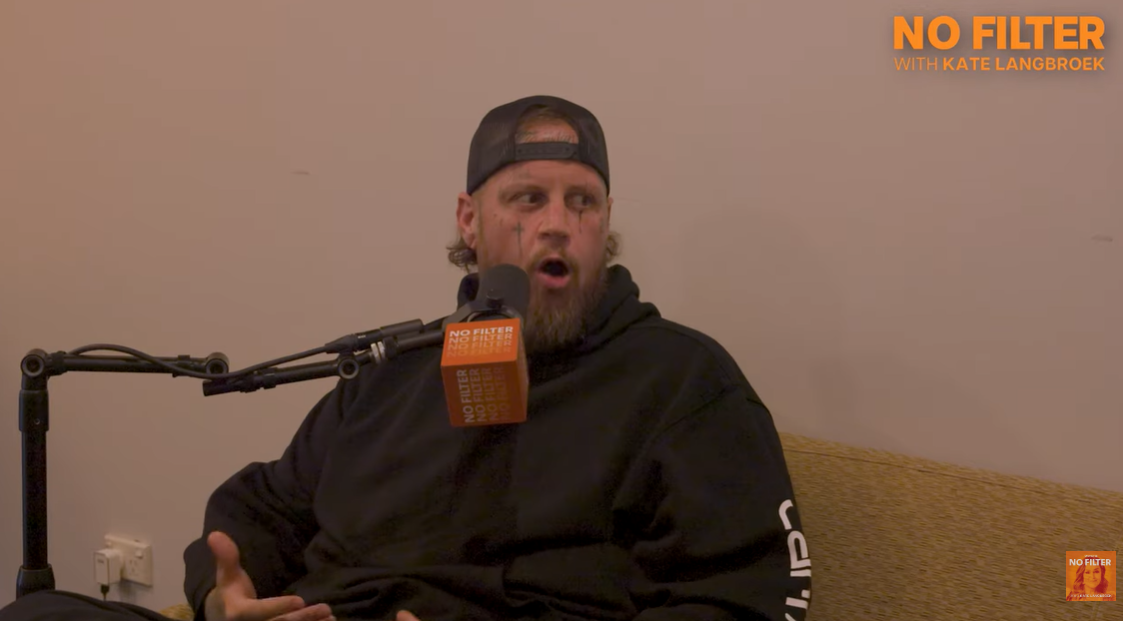 During the interview, Jelly Roll describes how the absence of a tour bus and constant isolation have affected his mental health on the road, as posted on November 10, 2025 | Source: YouTube/NoFilterpod