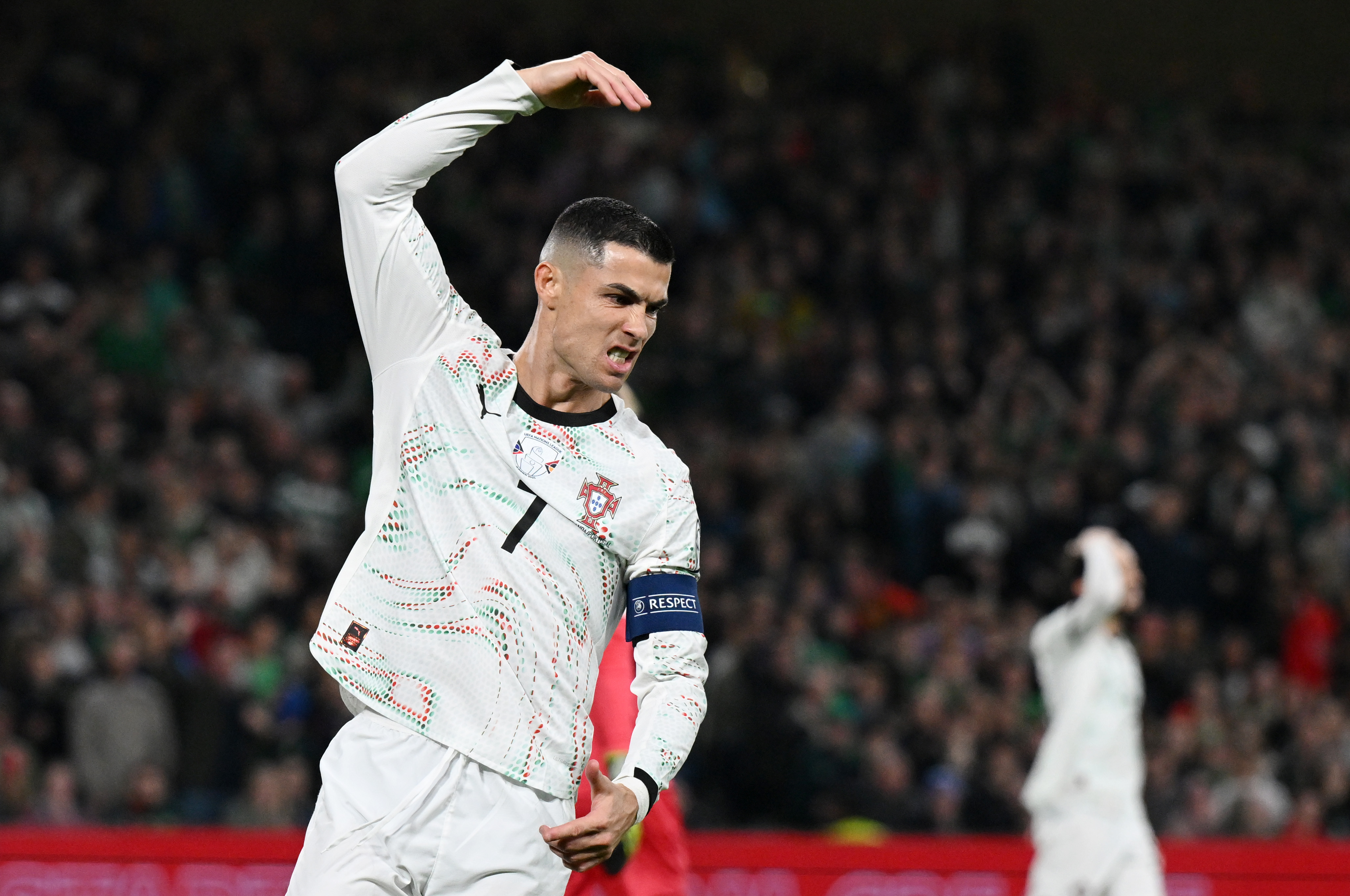 Cristiano Ronaldo during the FIFA World Cup 2026 qualifier match between Republic of Ireland and Portugal on November 13, 2025 | Source: Getty Images
