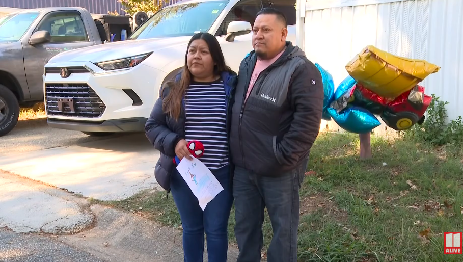 Karina Aquino and Juan Torres remembering their son, Abel Torres-Aquino. | Source: YouTube/11Alive