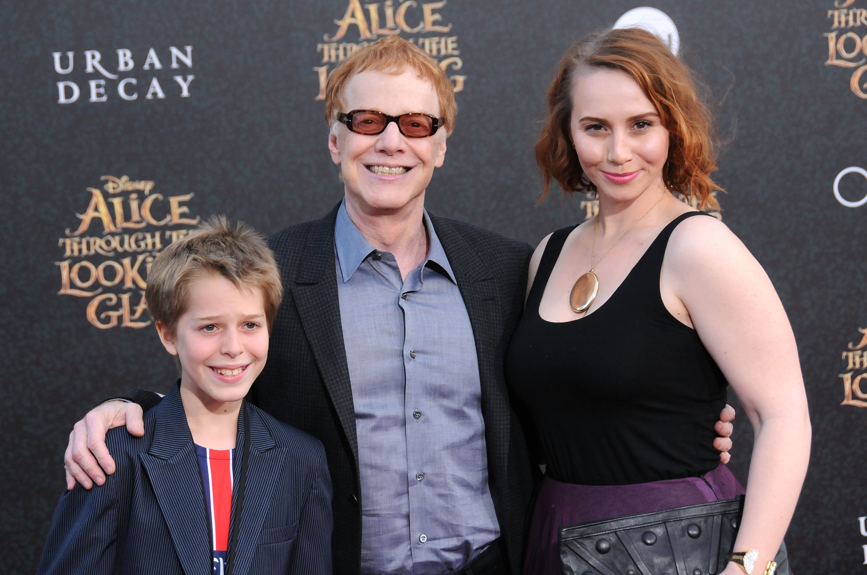 Oliver, Danny, and Mali Elfman attend the premiere of Disney's "Alice Through The Looking Glass" on May 23, 2016 | Source: Getty Images