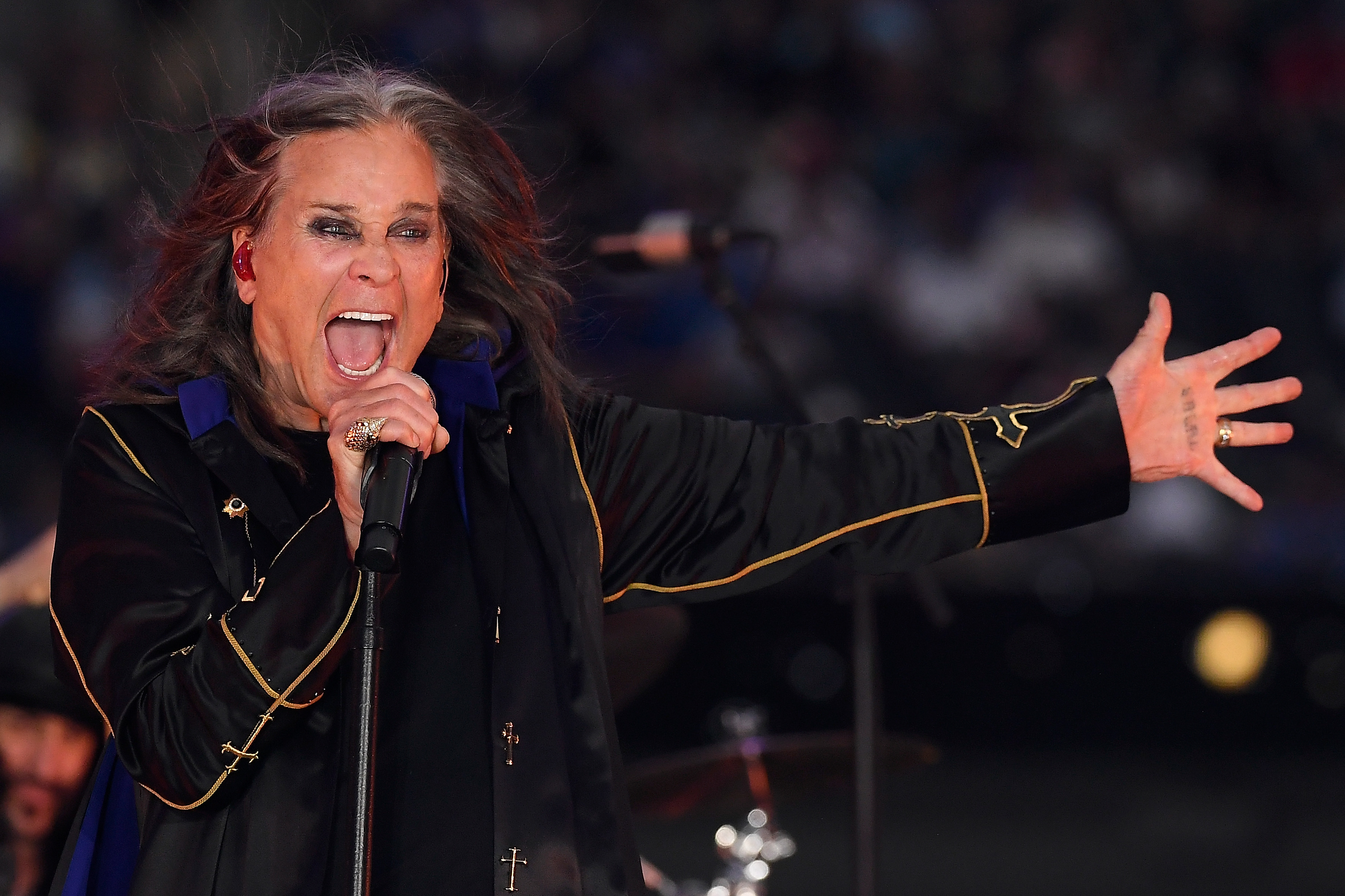 Ozzy Osbourne performing at halftime during the Rams–Bills game at SoFi Stadium on September 8, 2022. | Source: Getty Images