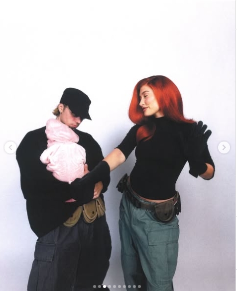 Justin, Jack, and Hailey Bieber from a post dated November 1, 2024. | Source: Instagram/amberasaly