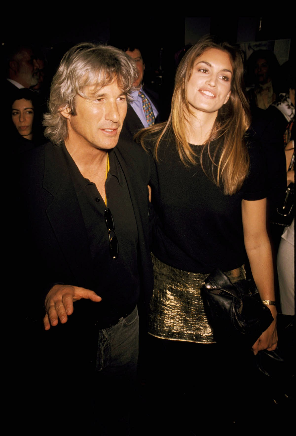 Richard Gere and Cindy Crawford during Human Rights Watch International Film Festival at 19th Street Theatre on April 28, 1994, in New York City, New York | Source: Getty Images