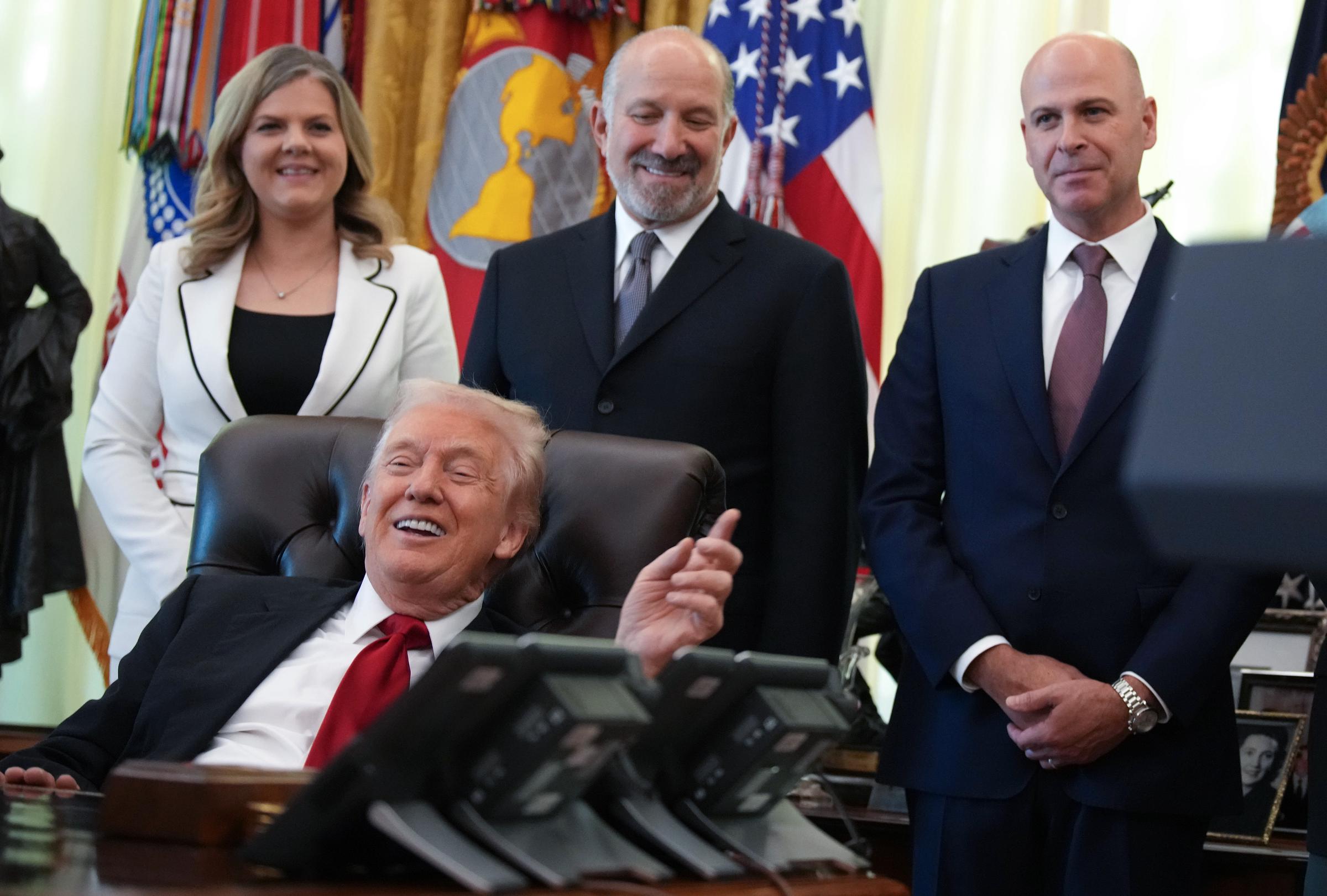 Andrew Harnik delivers remarks on lowering drug prices in the Oval Office at the White House on November 6, 2025, in Washington, DC | Source: Getty Images