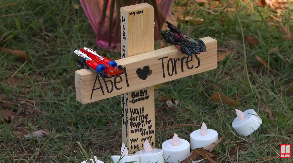 The memorial site created in honor of Abel Torres-Aquino. | Source: YouTube/11Alive